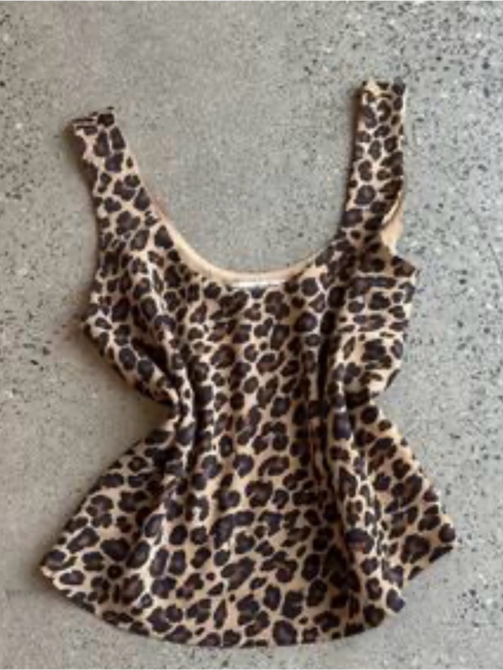 Abercrombie & Fitch Leopard Print Crop Tank Top - Tan and Black